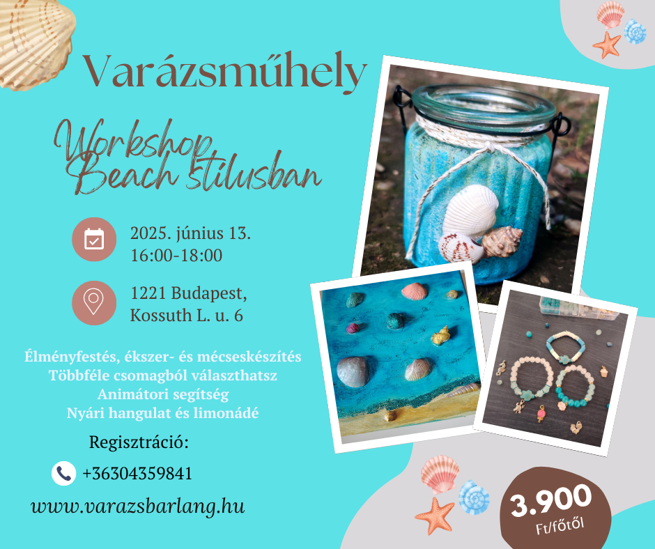 Read more about the article Varázsműhely BEACH stílusban: nyárindító workshop a Varázsbarlangban