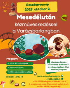 Read more about the article Gesztenyenap a Varázsbarlangban – Kippkopp, őszi mesék és játékok