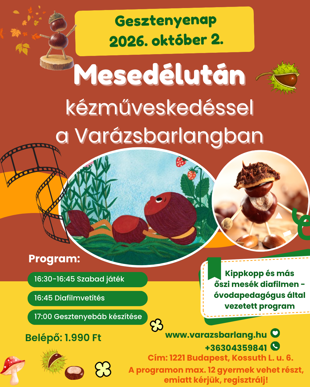 You are currently viewing Gesztenyenap a Varázsbarlangban – Kippkopp, őszi mesék és játékok