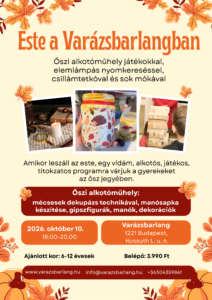 Read more about the article Őszi este a Varázsbarlangban – alkotás, manók, titkok és kincskeresés